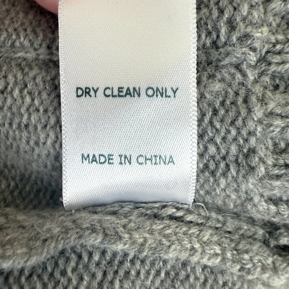 FRAME Cashmere-Wool Mock-Neck Sweater XS • Heather Gray • Patch Pockets - Picture 7 of 9